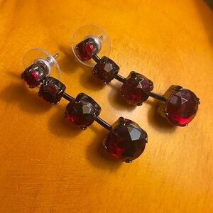 Elegant Red Gemstone Earrings